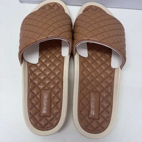 NEW APL Lusso Slides Quilted Nappa Leather Mens sz 13 Caramel Comfort Old Money main image 4